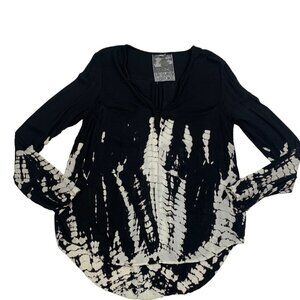 Young Fabulous & Broke Rayon Tie Dye Button Down Blouse/Top Women's Size Small